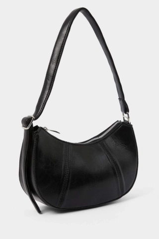 Women Black Shoulder Bag Elegant Large Daily Handbag Tote with Adjustable Strap